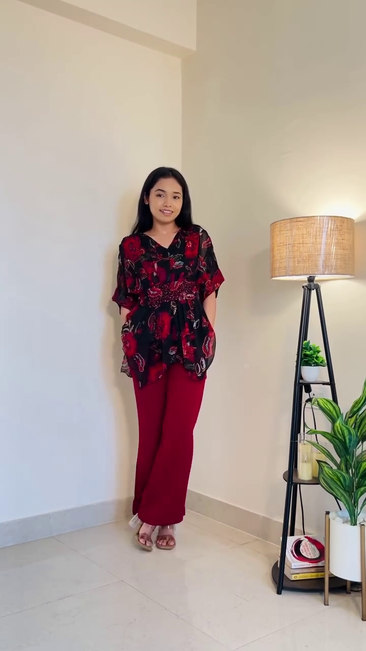 🧡 Floral Printed Co-Ord Set for Women | Stylish Peplum Top with Flared Palazzo Pants 🧡