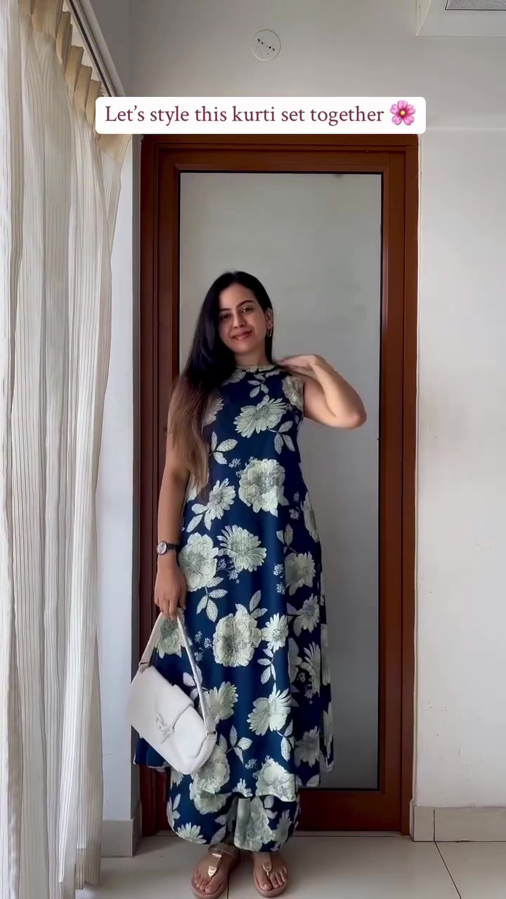 Women’s Floral Printed Sleeveless Kurta Pant Set | Elegant Casual & Ethnic Wear for Women